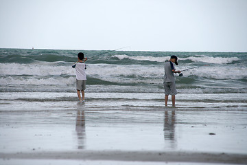 Image showing two boys fishing