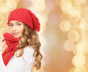 Image showing young woman in winter clothes