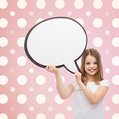 Image showing smiling little girl with blank text bubble