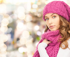 Image showing young woman in winter clothes