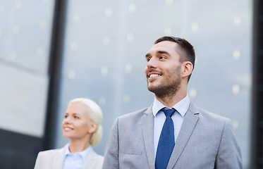 Image showing close up of smiling businessmen