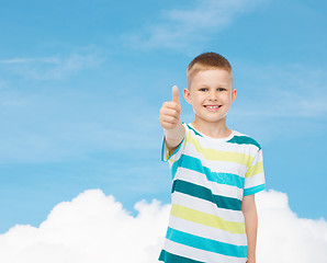 Image showing little boy in casual clothes with arms crossed