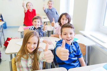 Image showing group of school kids showing thumbs up