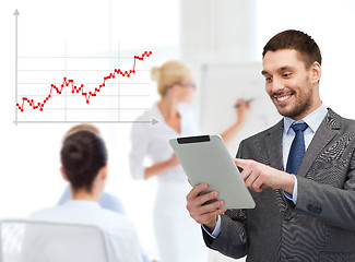 Image showing young businessman showing thumbs up gesture