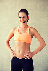 Image showing beautiful athletic woman in gym