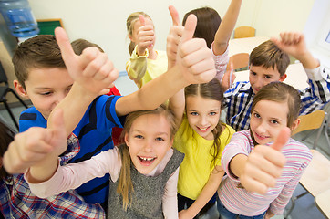 Image showing group of school kids showing thumbs up