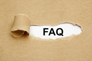 Image showing FAQ Torn Paper