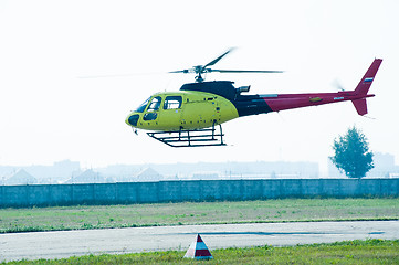 Image showing Pilot of Eurocopter AS-350 on airshow