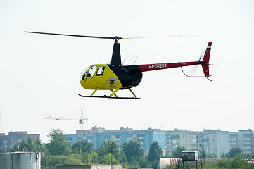 Image showing Pilot of Eurocopter AS-350 on airshow