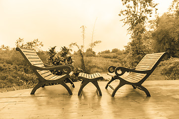 Image showing Wooden Deck Chairs