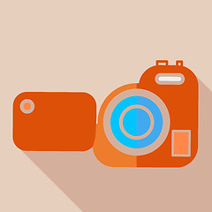 Image showing Modern flat design concept icon Video camera. Vector illustratio