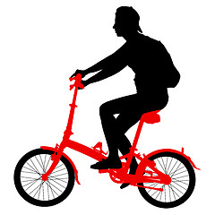 Image showing Silhouette of a cyclist male.  vector illustration.