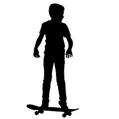 Image showing skateboarders silhouette. Vector illustration.