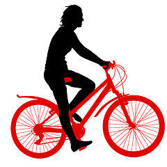 Image showing Silhouette of a cyclist male.  vector illustration.