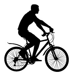 Image showing Silhouette of a cyclist male.  vector illustration.