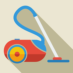 Image showing Modern flat design concept icon vacuum cleaner. Vector illustrat