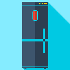 Image showing Modern flat design concept icon refrigerator. Vector illustratio