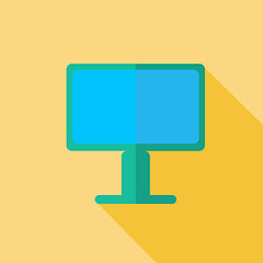 Image showing Modern flat design concept icon monitor  tv. Vector illustration