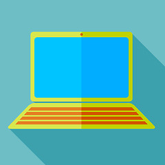 Image showing Modern flat design concept icon  computer and laptop. Vector ill