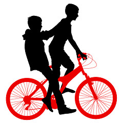 Image showing Silhouette of a cyclist male.  vector illustration.