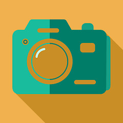 Image showing Modern flat design concept icon photo camera. Vector illustratio