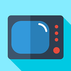 Image showing Modern flat design concept icon monitor  tv. Vector illustration