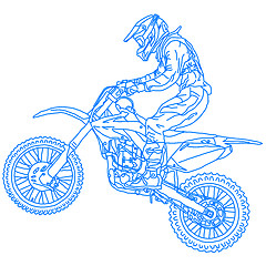 Image showing silhouettes Motocross rider on a motorcycle. Vector illustration