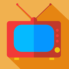 Image showing Modern flat design concept icon monitor  tv. Vector illustration