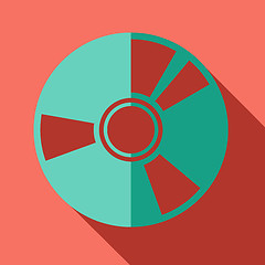 Image showing Modern flat design concept icon. CD or DVD computer disk diskett