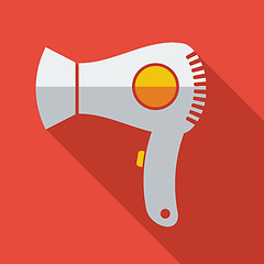 Image showing Modern flat design concept icon electric Hair dryer. Vector illu