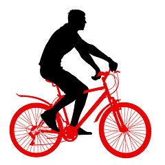 Image showing Silhouette of a cyclist male.  vector illustration.