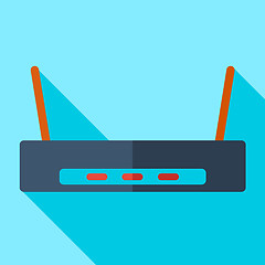 Image showing Modern flat design concept icon Wi-Fi router Wireless. Vector il