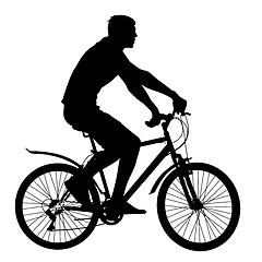 Image showing Silhouette of a cyclist male.  vector illustration.