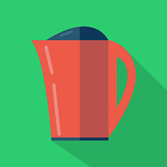 Image showing Modern flat design concept icon. Kettle tea and Coffee makers. V