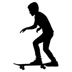 Image showing skateboarders silhouette. Vector illustration.