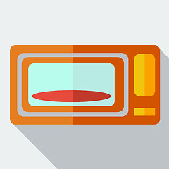 Image showing Modern flat design concept icon microwave. Vector illustration.