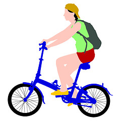 Image showing Silhouette of a cyclist male.  vector illustration.