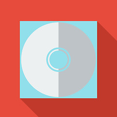 Image showing Modern flat design concept icon. CD or DVD computer disk diskett