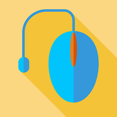 Image showing Modern flat design concept icon. Computer mouse. Vector illustra