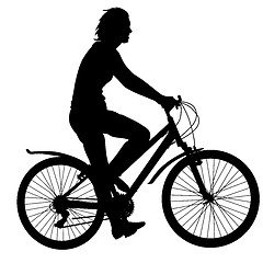 Image showing Silhouette of a cyclist male.  vector illustration.