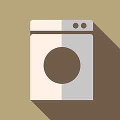 Image showing Modern flat design concept icon washing machine. Vector illustra