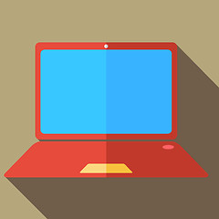 Image showing Modern flat design concept icon  computer and laptop. Vector ill