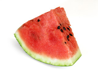 Image showing Sliced ripe watermelon isolated on white background