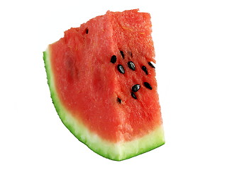 Image showing Sliced ripe watermelon isolated on white background