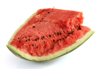 Image showing Sliced ripe watermelon isolated on white background