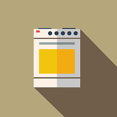 Image showing Modern flat design concept icon kitchen stove oven. Vector illus