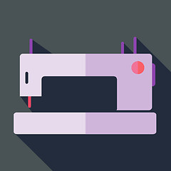 Image showing Modern flat design concept icon sewing machine. Vector illustrat