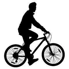 Image showing Silhouette of a cyclist male.  vector illustration.