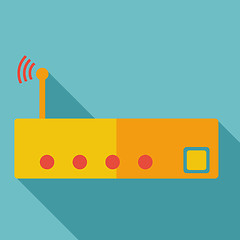 Image showing Modern flat design concept icon Wi-Fi router Wireless. Vector il