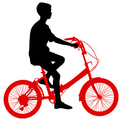 Image showing Silhouette of a cyclist male.  vector illustration.